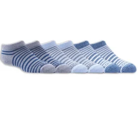 6er-Pack gestreifte No-Show-Socken