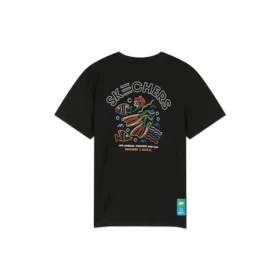 Barrel Printing Kurzarm-Shirt Schwarz