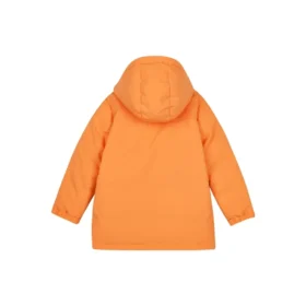 BASIC Gewebte Daunenjacke mittlerer Länge mit Buchstabenprint „Orange-Weiß“