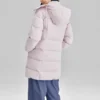 BASIC Lange Daunenjacke „Pink“