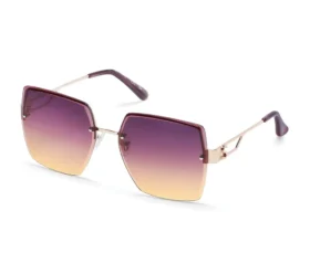 Übergroße randlose quadratische Sonnenbrille