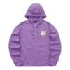 Bunte Freizeit-Serie: Kapuzenjacke mit Reißverschluss und Buchstabenprint „Lila-Weiß“