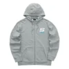 Bunte Freizeit-Serie Letter-Kapuzenjacke mit Reißverschluss „Grey White“