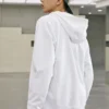 Bunte Freizeit-Serie Letter Zip-up Kapuzenjacke „Weiß Rot“