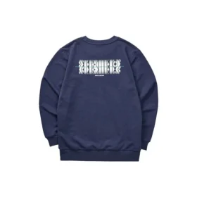 Buntes Casual-Serie-Grafik-Crew-Sweatshirt „Navy White“