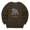 Casual Graphic Crew Sweater „Brown Grey“
