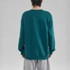 Casual Graphic Crew Sweater „Green White“