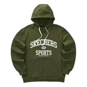 Casual-Hoodie mit Aufdruck „Green White“