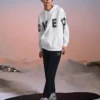 Casual-Hoodie mit Grafikprint „Weiß Schwarz“
