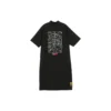 Casual-Kleid mit Logo-Print und halbem Reißverschluss „Weiß Rosa Schwarz“