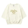 Casual-Pullover mit Rundhalsausschnitt und Aufdruck „Beige“