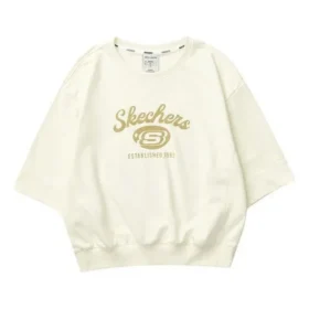 Casual-Pullover mit Rundhalsausschnitt und Aufdruck „Beige“