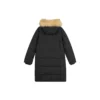 Casual-Serie Lange Daunenjacke „Schwarz“