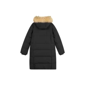 Casual-Serie Lange Daunenjacke „Schwarz“