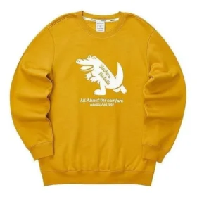 Casual-Sweatshirt mit Grafikprint „Gelb-Weiß“