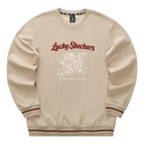 CNY-Serie Dragon Graphic Crew-Sweatshirt „Tan Black Red“