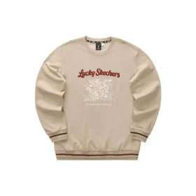 CNY-Serie Dragon Graphic Crew-Sweatshirt „Tan Black Red“