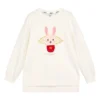 CNY-Serie Grafik-Sweatshirt mit Rundhalsausschnitt „Weiß Rot“