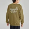 Crew-Pullover mit Aufdruck „Olivgrün Weiß“