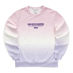 Crew-Sweatshirt mit Farbverlauf „Purple Pink White“