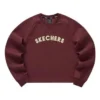 Crew-Sweatshirt mit Logo-Print „Burgundy White“