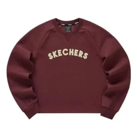 Crew-Sweatshirt mit Logo-Print „Burgundy White“ Crew-Sweatshirt mit Logo-Print „Burgundy White“