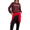 Crew-Sweatshirt mit Logo-Print „Burgundy White“