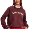 Crew-Sweatshirt mit Logo-Print „Burgundy White“