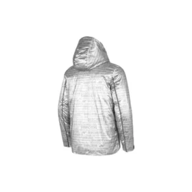 Daunenjacke mit Kapuze und Buchstabenprint „Silver Black“