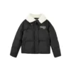 Daunenjacke mit Logo-Print „Weiß Schwarz“