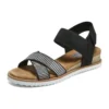 Desert Kiss Cross Strap Casual Sandale „Brown Black“