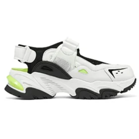 DLites Sandalen „Weiß Schwarz Neongrün“