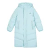 Einfache gewebte lange Daunenjacke „Blau“