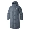 Einfache gewebte lange Daunenjacke mit Kapuze und Buchstabenprint „Teal“
