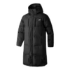Einfache lange Daunenjacke mit Buchstabenprint „Schwarz“