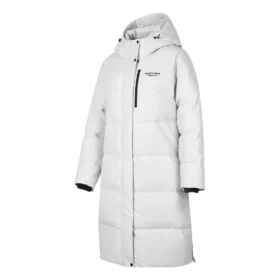 Einfache lange Daunenjacke „Weiß“