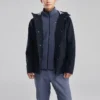 Einfarbige 3-in-1-Jacke mit Reißverschluss „Schwarz“
