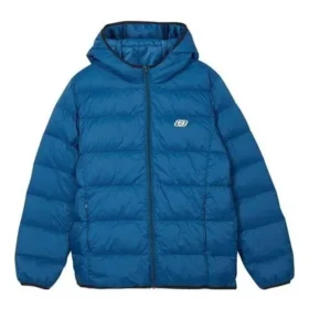 Einfarbige Daunenjacke mit Kapuze und Logo-Print „Blau-Türkis-Grün“