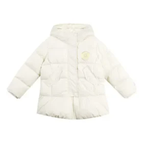 Einfarbige Daunenjacke mit Kapuze „White“