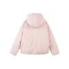 Einfarbige Daunenjacke mit verdecktem Reißverschluss, elastischem Bündchen und Kapuze „Pink White“