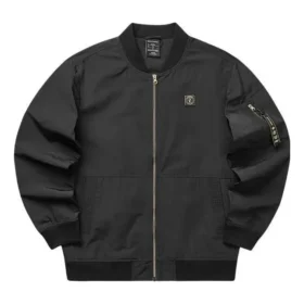 Einfarbige Reißverschlussjacke „Schwarz“