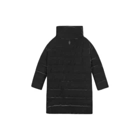 Einfarbige Stehkragen-Steppjacke mit Reißverschluss „Schwarz“