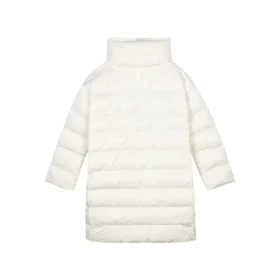 Einfarbige Stehkragen-Steppjacke mit Reißverschluss „Weiß“