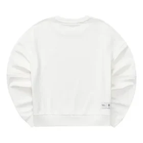 Einfarbiges, locker sitzendes Sweatshirt mit Rundhalsausschnitt „Weiß“