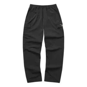 Elastische Sport-Hose mit hohem Bund und Buchstabenprint „Schwarz Olivgrün“