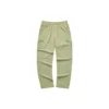 Elastische Sport-Hose mit hohem Bund und Buchstabenprint „Schwarz Olivgrün“