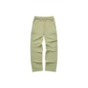 Elastische Sport-Hose mit hohem Bund und Buchstabenprint „Schwarz Olivgrün“