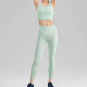 Eng anliegende Sport-Fitness-Leggings „Grün Schwarz Blaugrün“