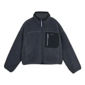 FASHION Kontrast-Patchwork-Strickjacke „Teal“