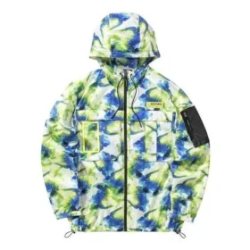 Freizeit-Camo-Jacke aus Webstoff „Grün Blau Weiß“